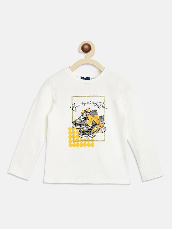 Knitted T-Shirt With Print - Sneaker Graphic image number 0
